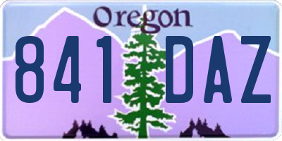 OR license plate 841DAZ