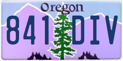 OR license plate 841DIV
