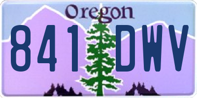 OR license plate 841DWV