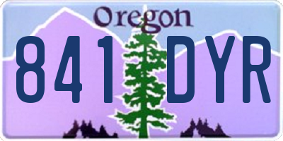 OR license plate 841DYR