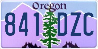 OR license plate 841DZC