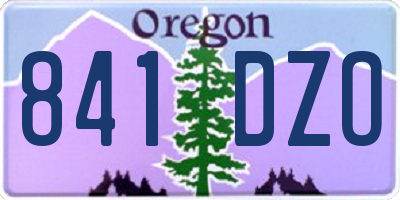 OR license plate 841DZO