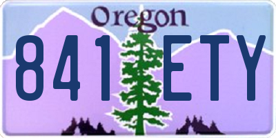 OR license plate 841ETY