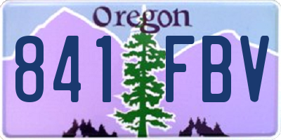 OR license plate 841FBV