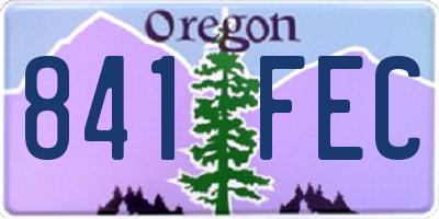 OR license plate 841FEC