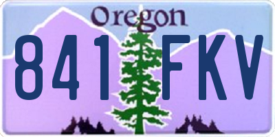 OR license plate 841FKV