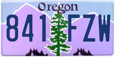 OR license plate 841FZW