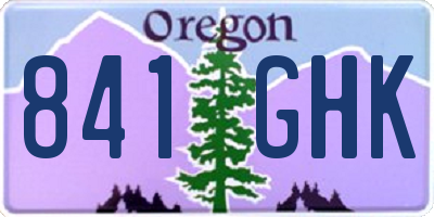 OR license plate 841GHK