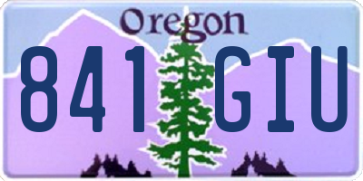OR license plate 841GIU