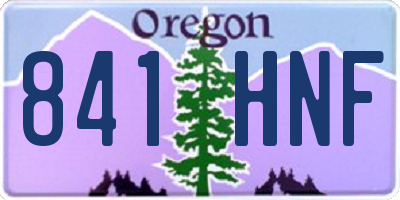 OR license plate 841HNF