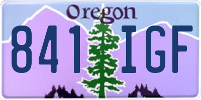 OR license plate 841IGF