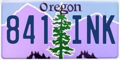 OR license plate 841INK