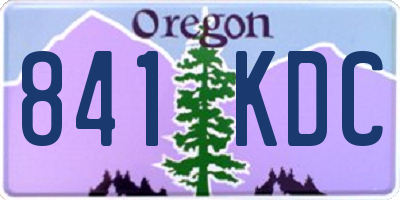 OR license plate 841KDC