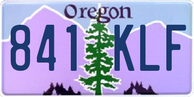 OR license plate 841KLF