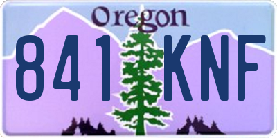 OR license plate 841KNF
