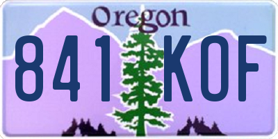 OR license plate 841KOF