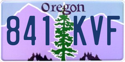 OR license plate 841KVF