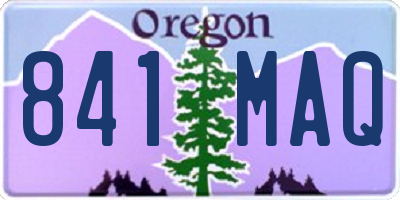 OR license plate 841MAQ
