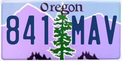 OR license plate 841MAV
