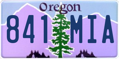 OR license plate 841MIA