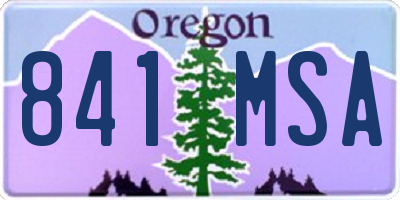 OR license plate 841MSA