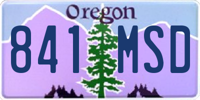 OR license plate 841MSD