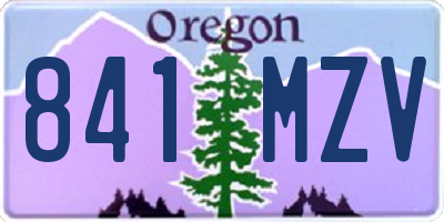 OR license plate 841MZV