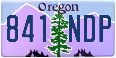 OR license plate 841NDP
