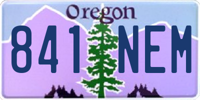 OR license plate 841NEM