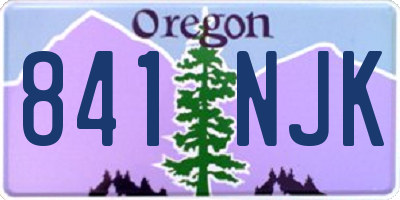 OR license plate 841NJK
