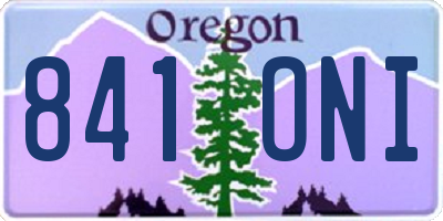 OR license plate 841ONI