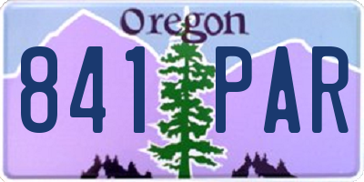 OR license plate 841PAR
