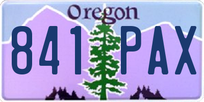 OR license plate 841PAX