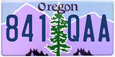OR license plate 841QAA