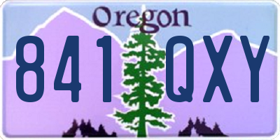 OR license plate 841QXY