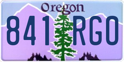 OR license plate 841RGO