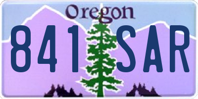 OR license plate 841SAR