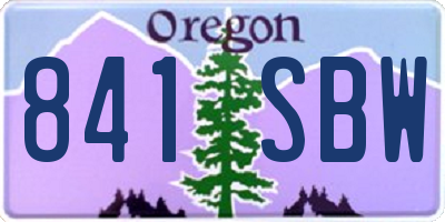 OR license plate 841SBW