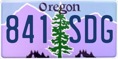 OR license plate 841SDG