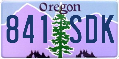 OR license plate 841SDK