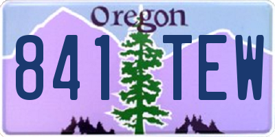 OR license plate 841TEW