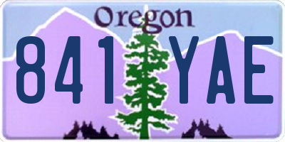 OR license plate 841YAE