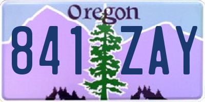 OR license plate 841ZAY