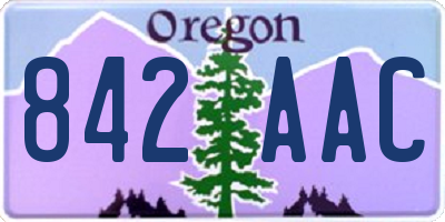 OR license plate 842AAC