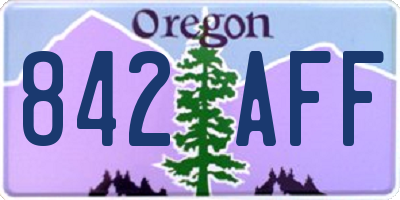 OR license plate 842AFF