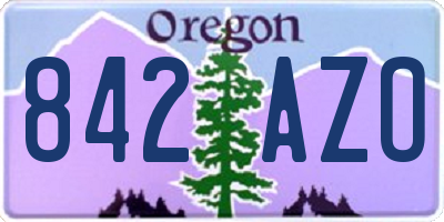 OR license plate 842AZO