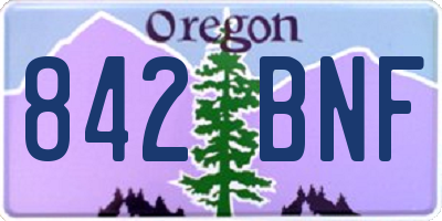 OR license plate 842BNF