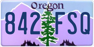 OR license plate 842FSQ