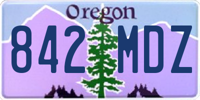 OR license plate 842MDZ