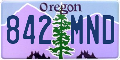 OR license plate 842MND